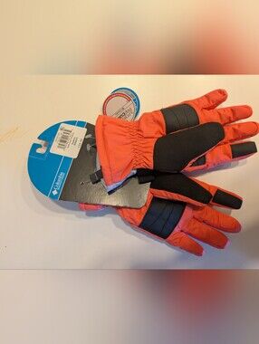 Columbia Bright Orange and Black Insulated Gloves